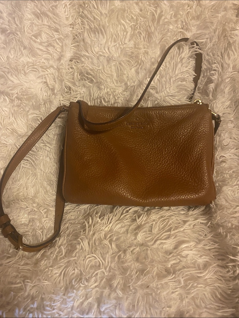 kate spade Pebbled Leather Crossbody Bag - Brown